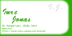 imre jonas business card